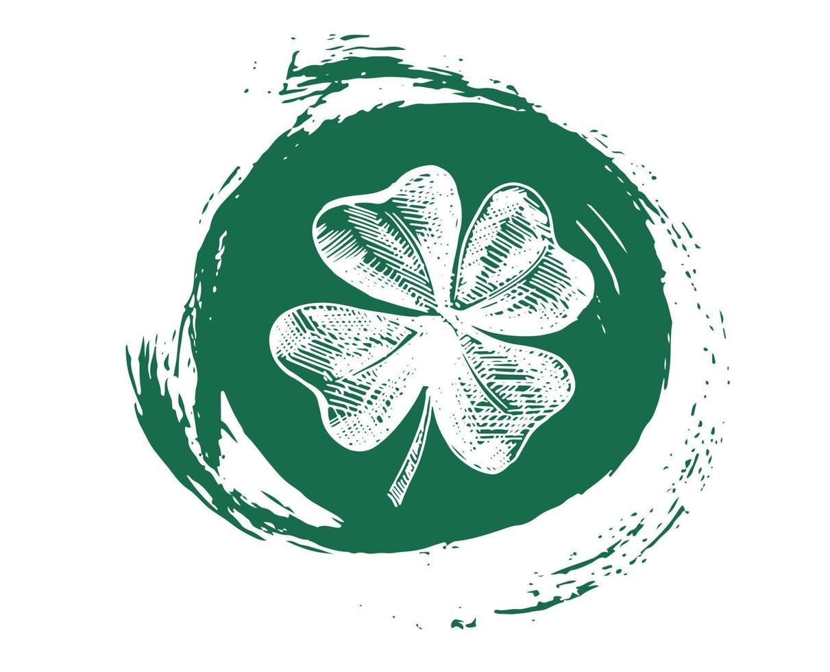 Patrick day. Clover, hand drawn illustration. vector