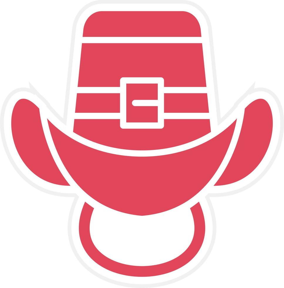 estilo de icono de sombrero de vaquero vector