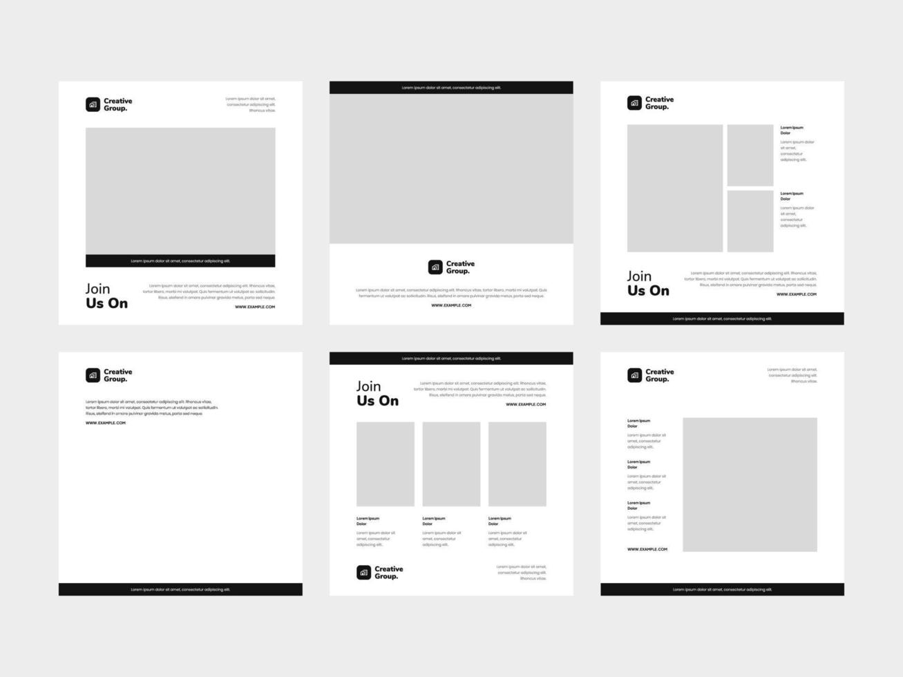 Set of minimal white furniture square banner for poster flyer and social media post template vector