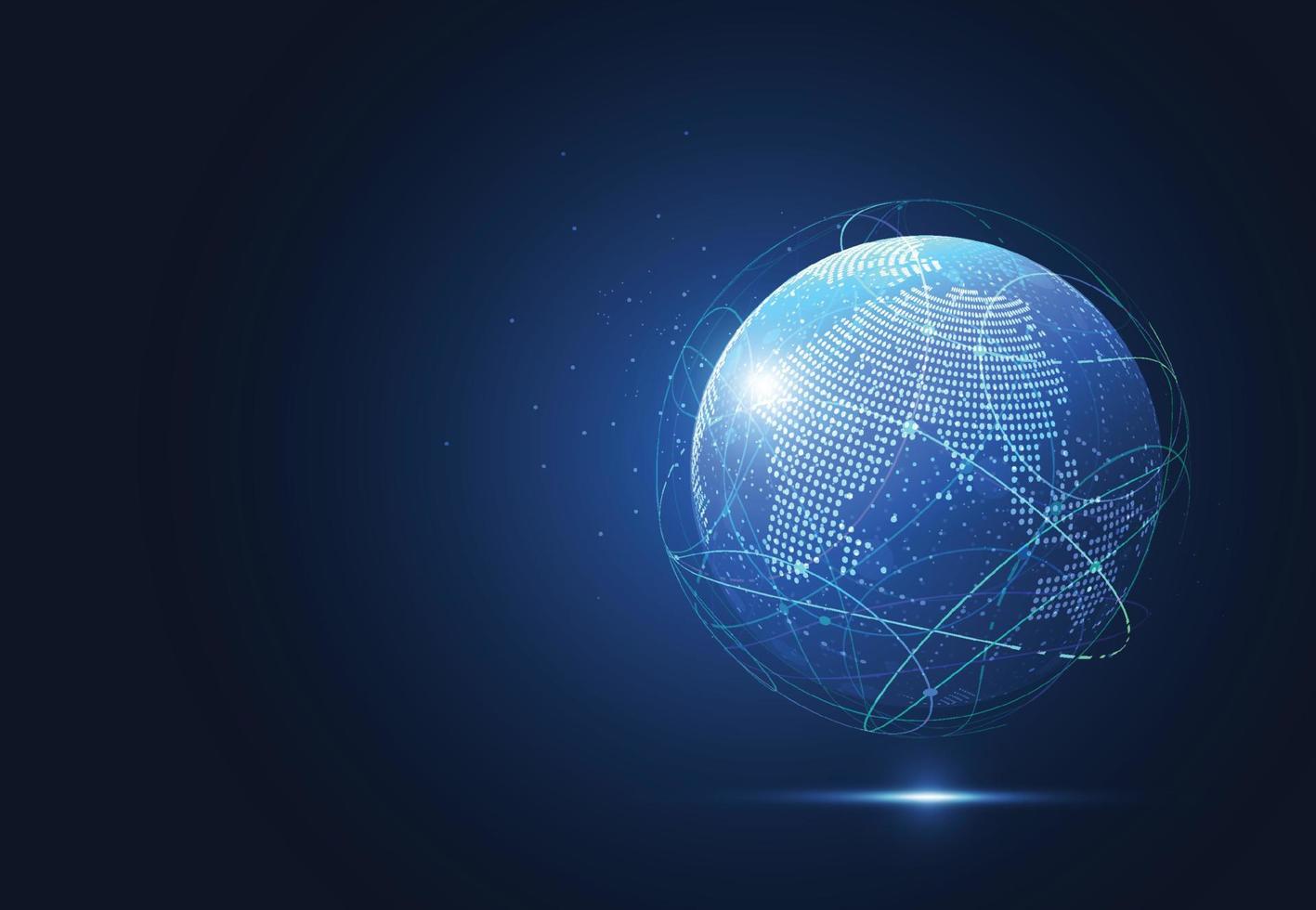 Global network connection. World map point and line composition concept of global business. Vector Illustration