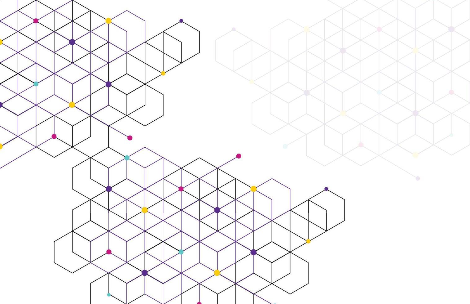 Fondo de conexión de línea de puntos de patrón de cajas geométricas abstractas. tecnología moderna con malla cuadrada. geométrico sobre fondo blanco con líneas. celda de cubo. ilustración vectorial vector