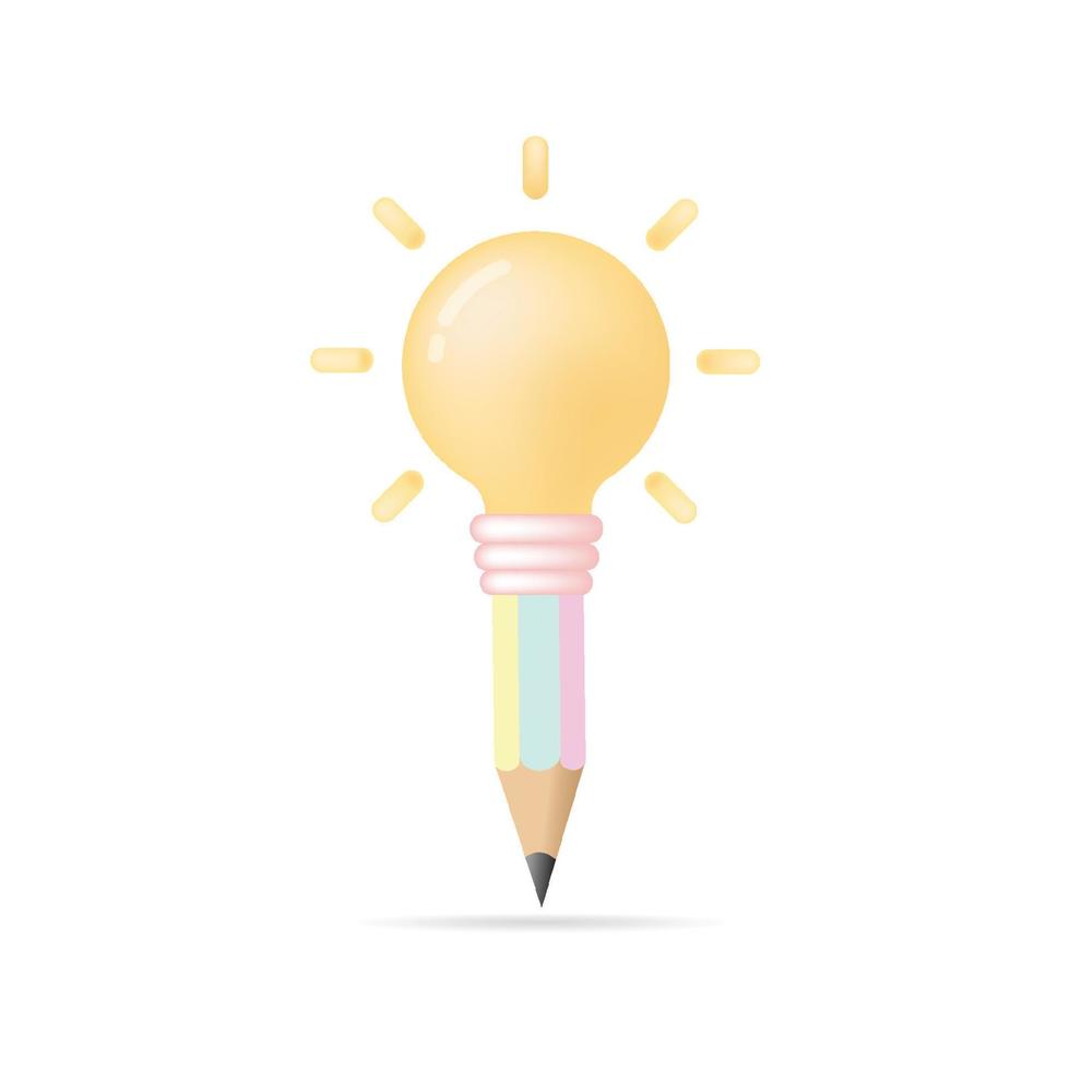 Light bulb of creative thinking ideas design. Design 3D for business. Vector illustration