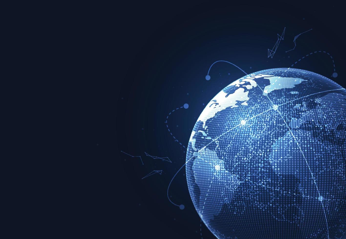 Global network connection. World map point and line composition concept of global business. Vector Illustration