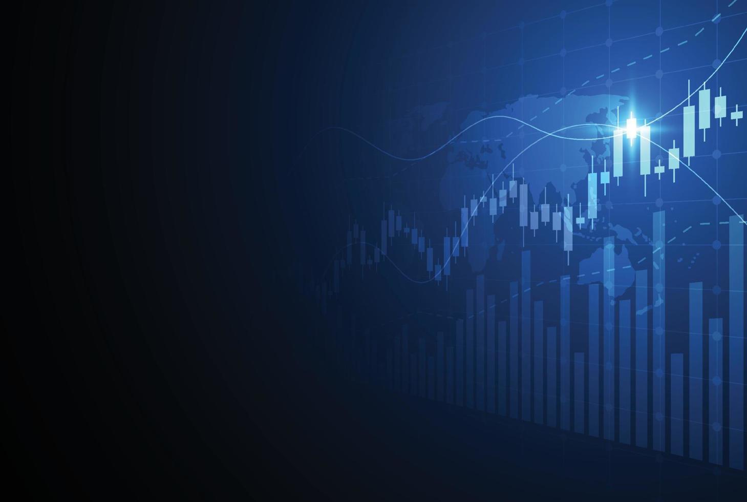 Business candle stick graph chart of stock market investment trading on white background design. Bullish point, Trend of graph. Vector illustration