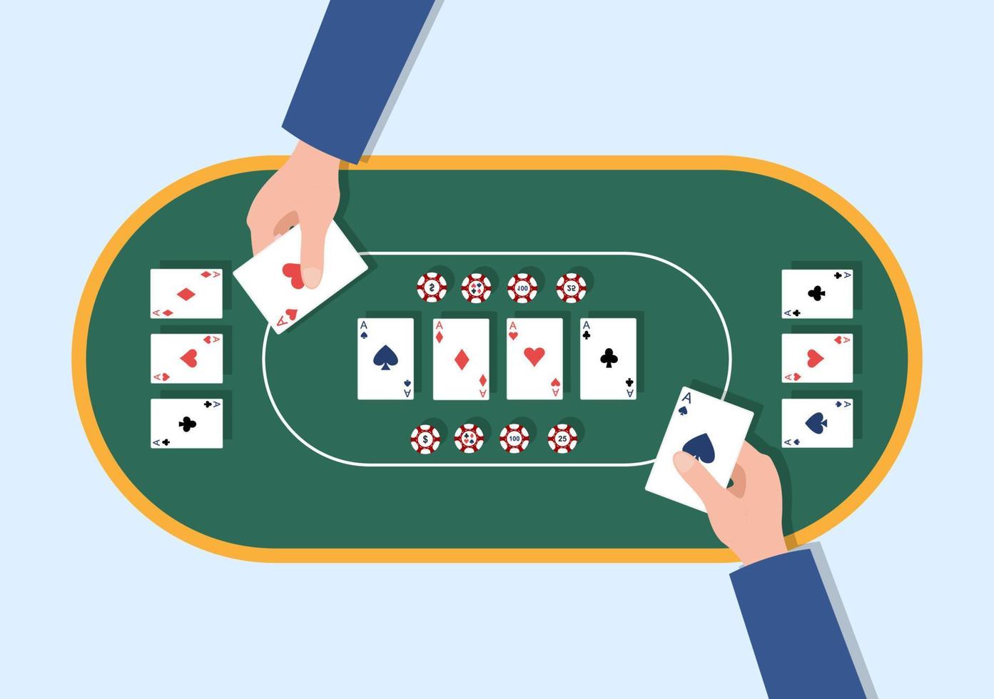 Casino Cartoon Illustration with Buttons, Slot Machine, Roulette, Poker Chips and Playing Cards for Gambling Style Design vector