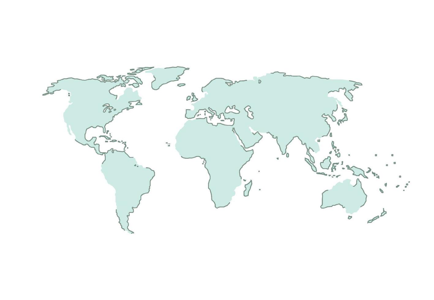 concepto de composición de línea de mapa mundial diseño mínimo de negocios globales. ilustración vectorial vector