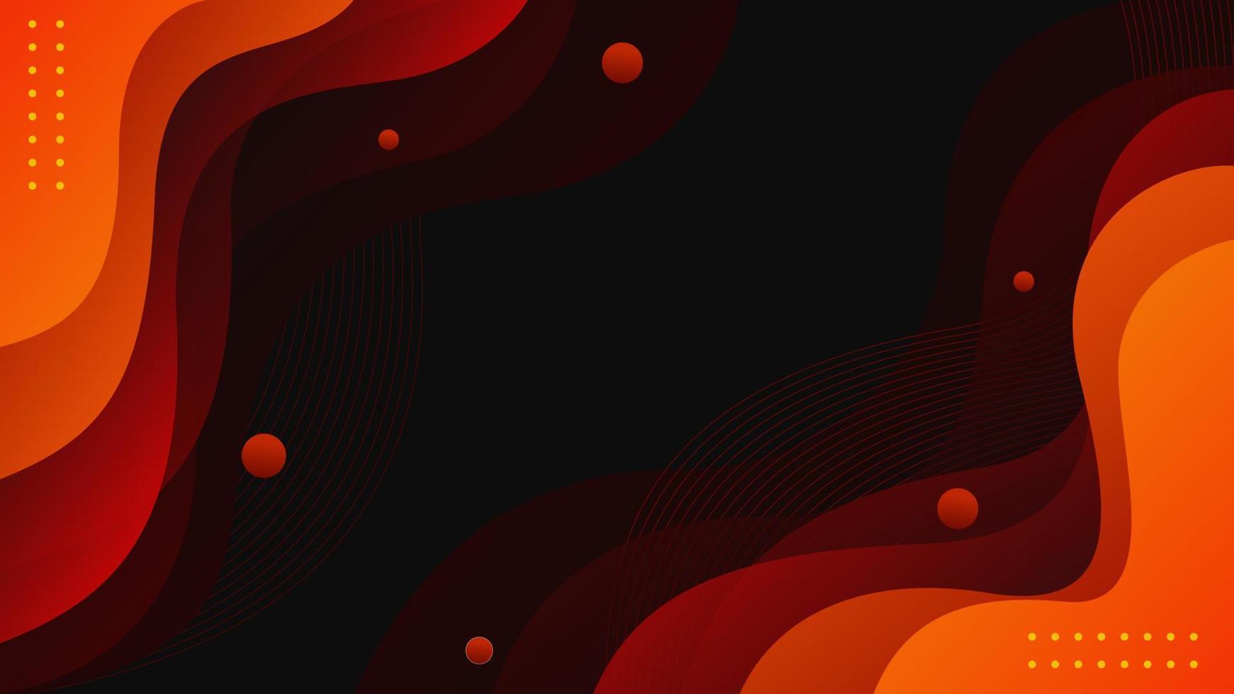 diseño de fondo abstracto líquido degradado. fondo oscuro con formas onduladas de fluido naranja. diseño vectorial futurista vector