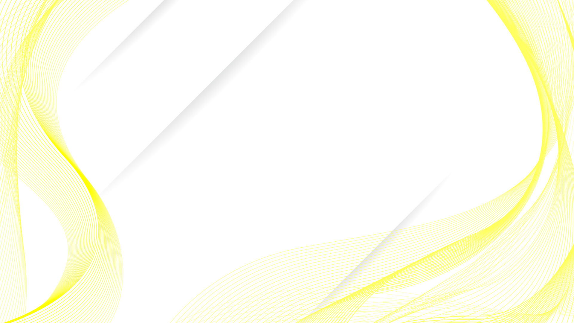 White background with abstract bright wavy lines. Yellow curved line