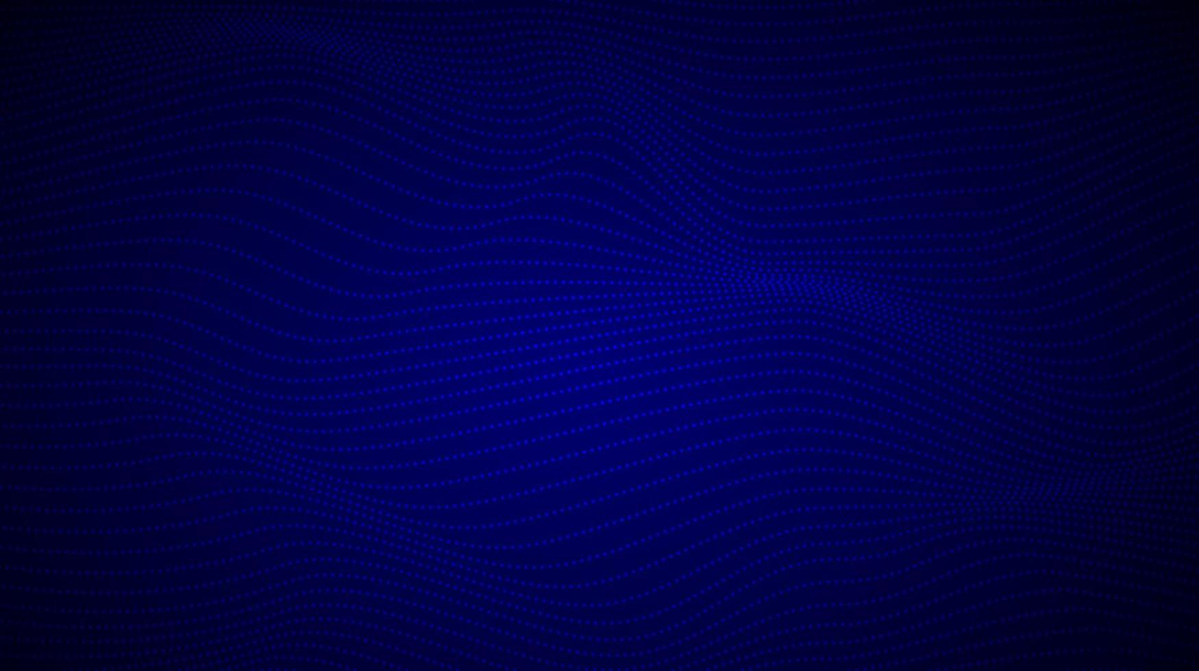 Abstract blue background with wavy dots pattern. Blurred wave particle illustration vector
