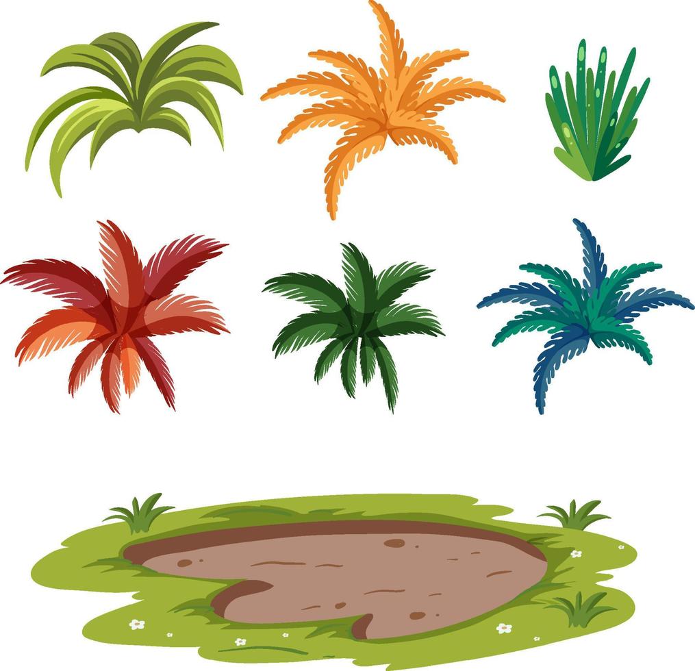 Set of different nature elements vector