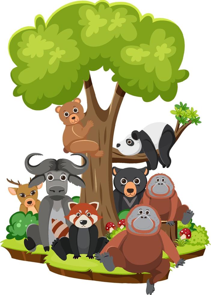 Wild animals in cartoon style vector