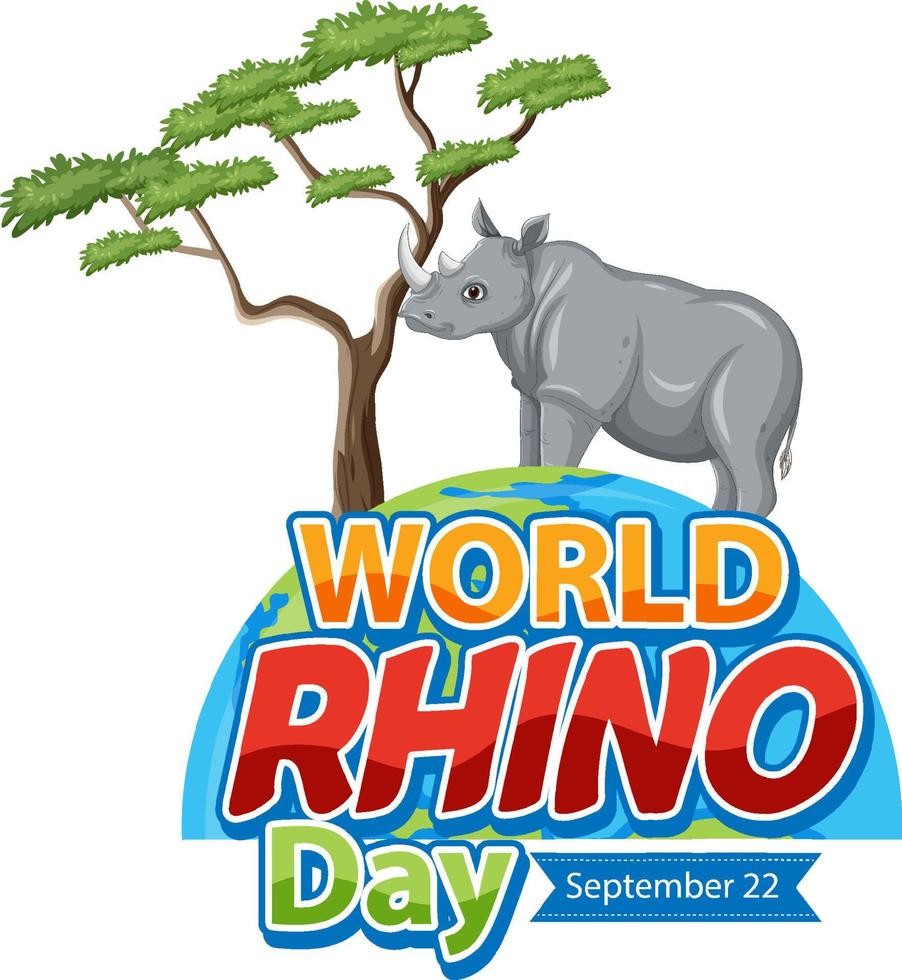 World Rhino Day September 22 vector