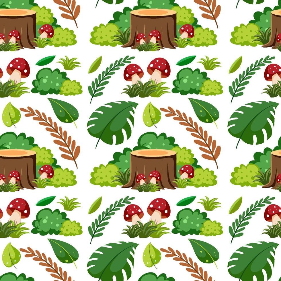 Various plants seamless pattern vector