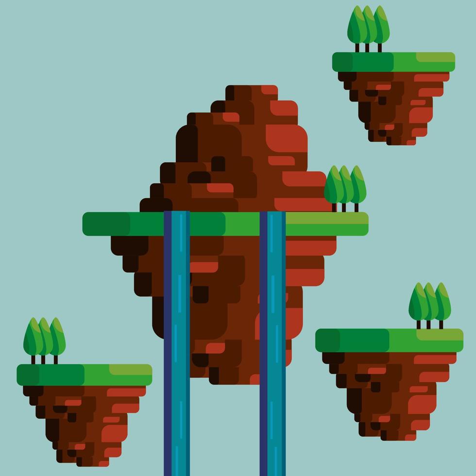 sky island with waterfall  suitable for fantasy themed illustration vector