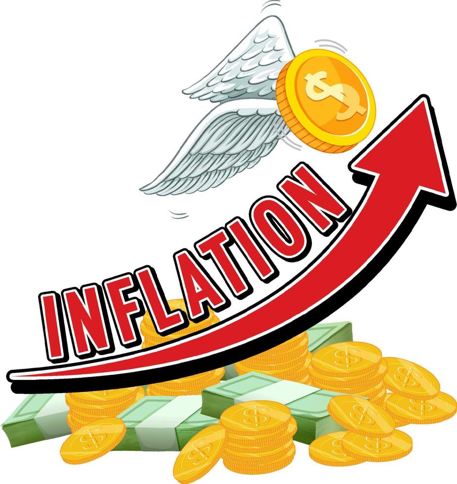 logotipo de inflación con flecha hacia arriba vector