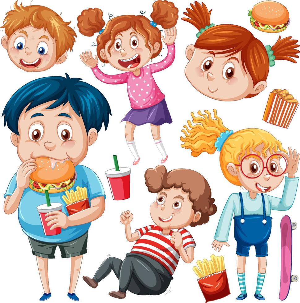 Children cartoon character seamless pattern vector