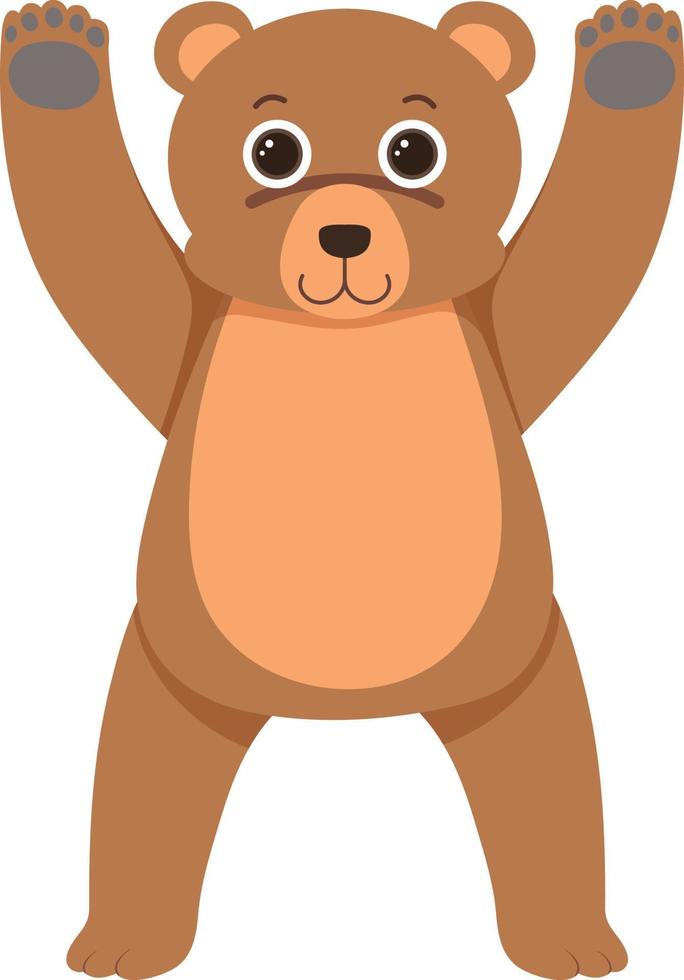 Cute bear in flat cartoon style vector