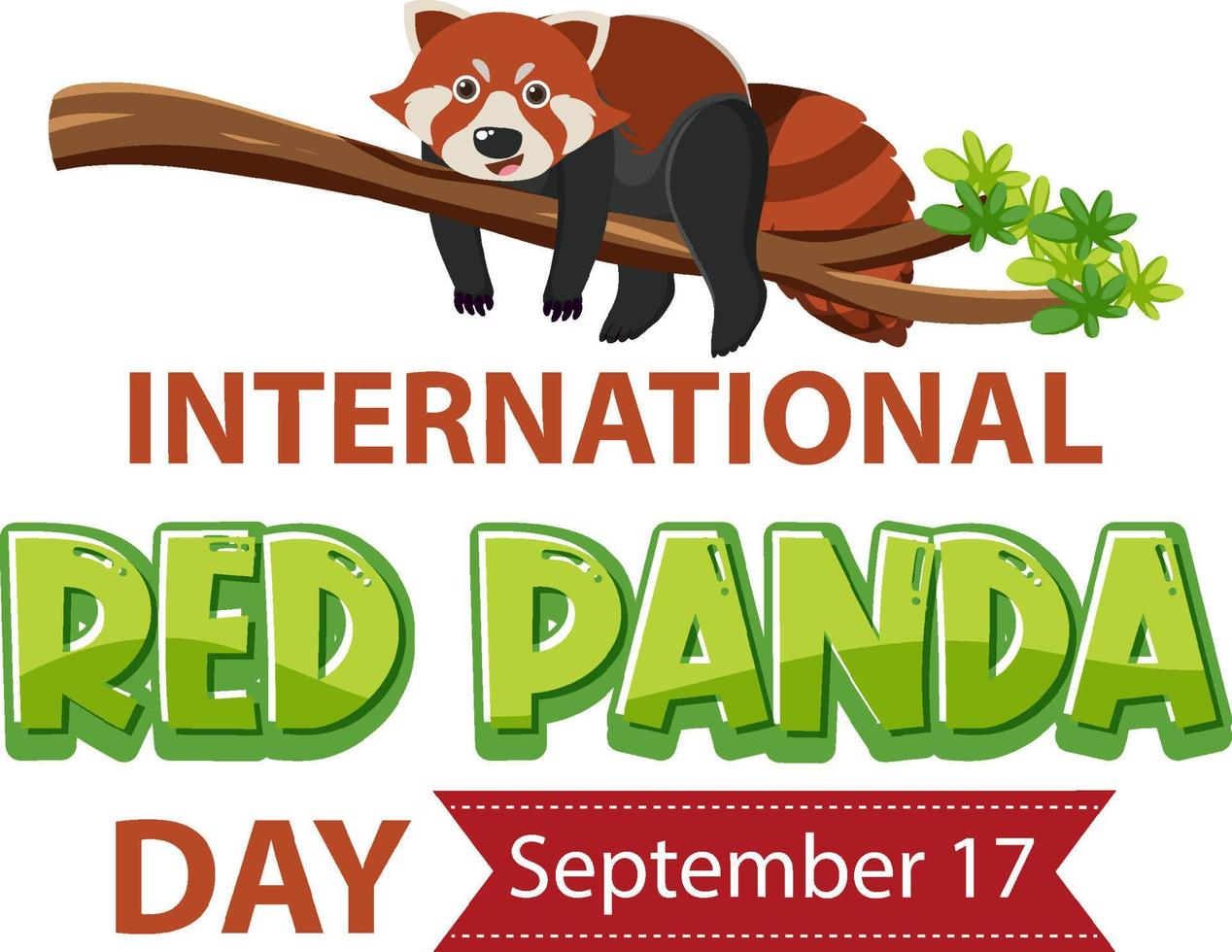 International Red Panda Day On September 17 vector