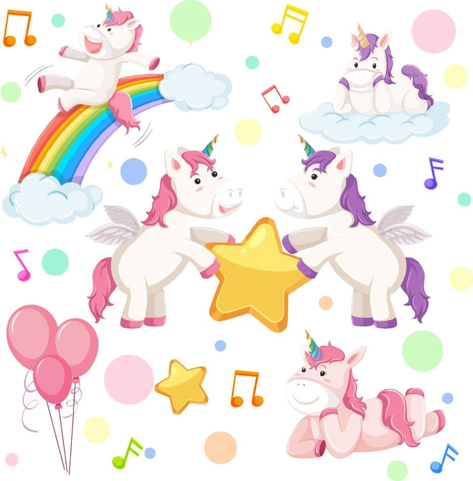 Fantasy unicorn seamless pattern vector