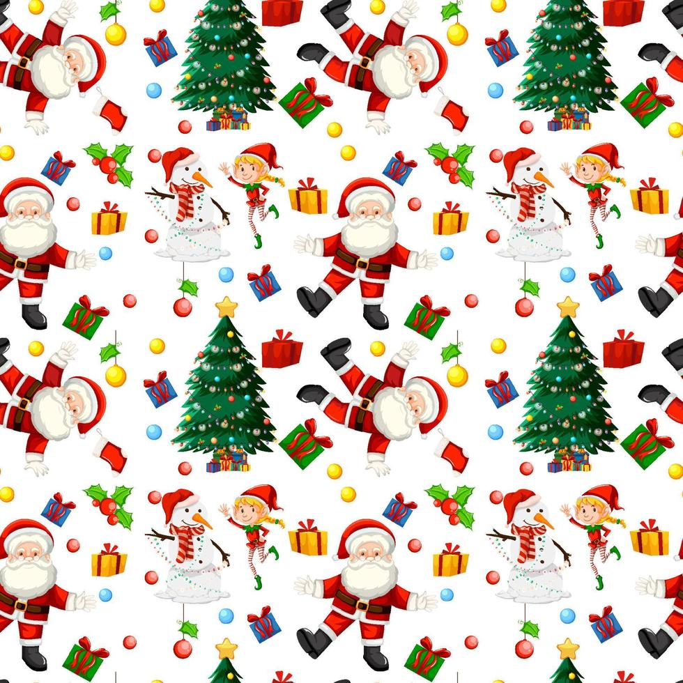 Christmas Santa Claus seamless pattern vector