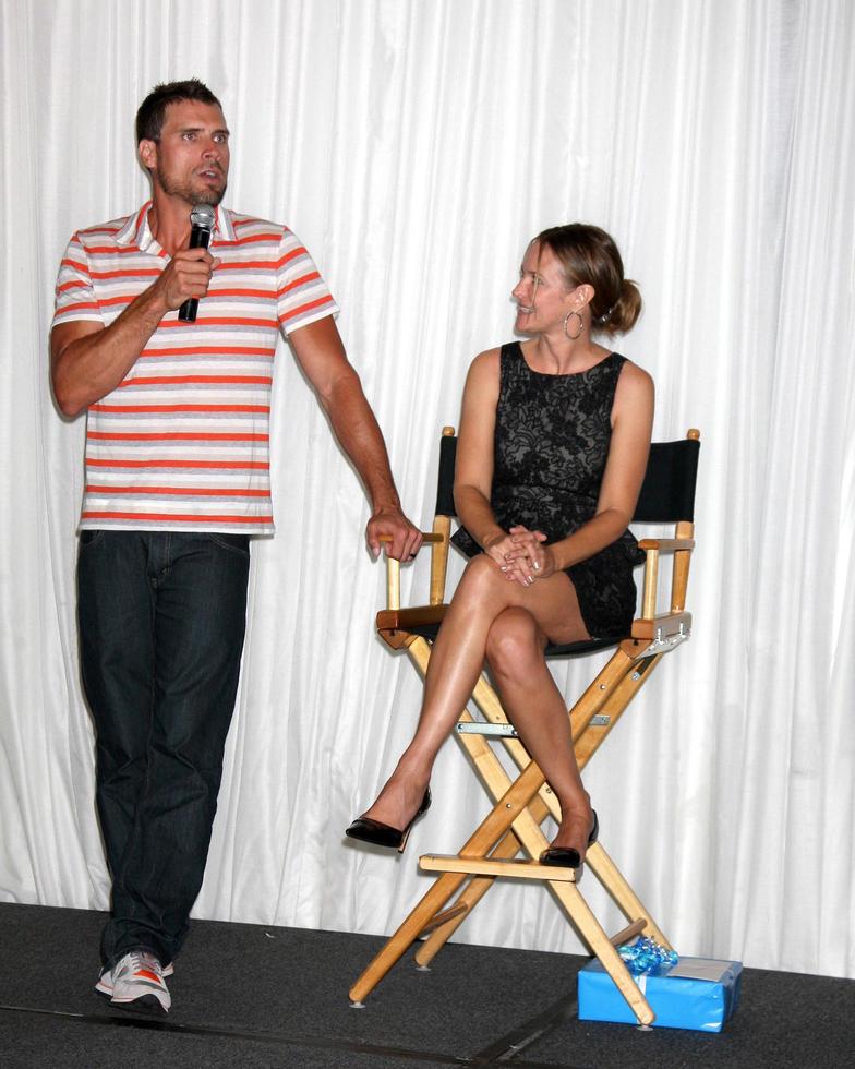 LOS ANGELES, AUG 27 -  Joshua Morrow, Sharon Case attending the Daniel Goddard Fan Event 2011 at the Universal Sheraton Hotel on August 27, 2011 in Los Angeles, CA photo