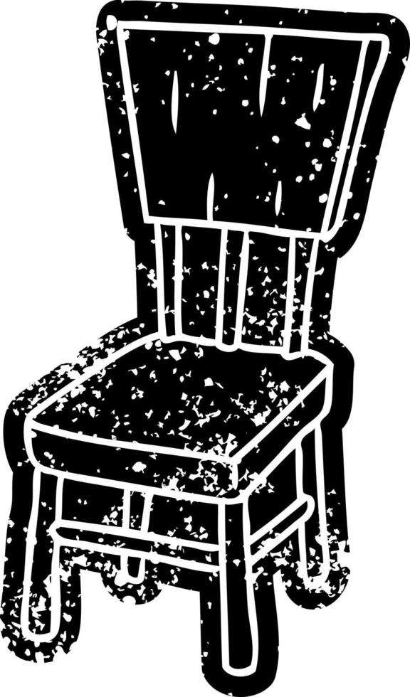 grunge icon drawing of a  wooden chair vector