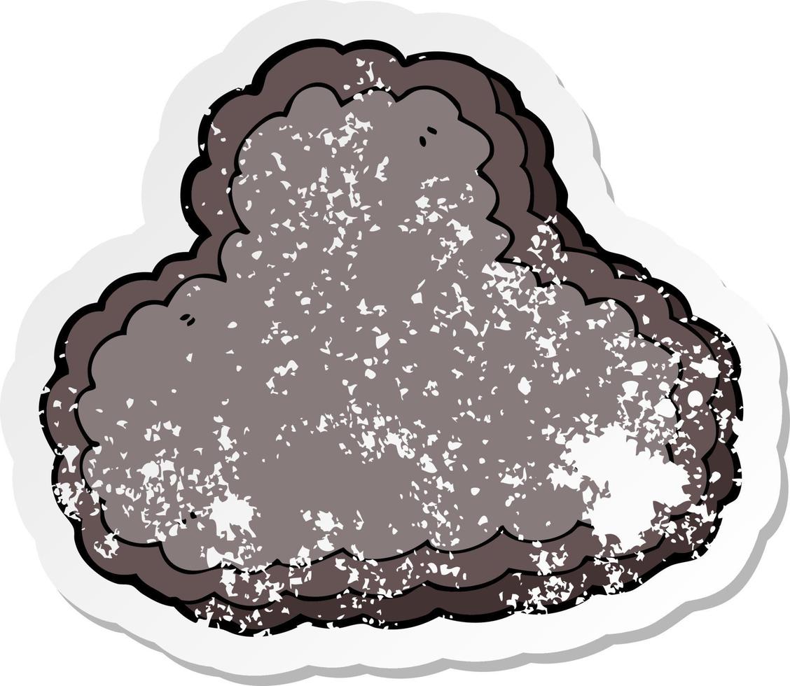 retro distressed sticker of a cartoon rain cloud vector