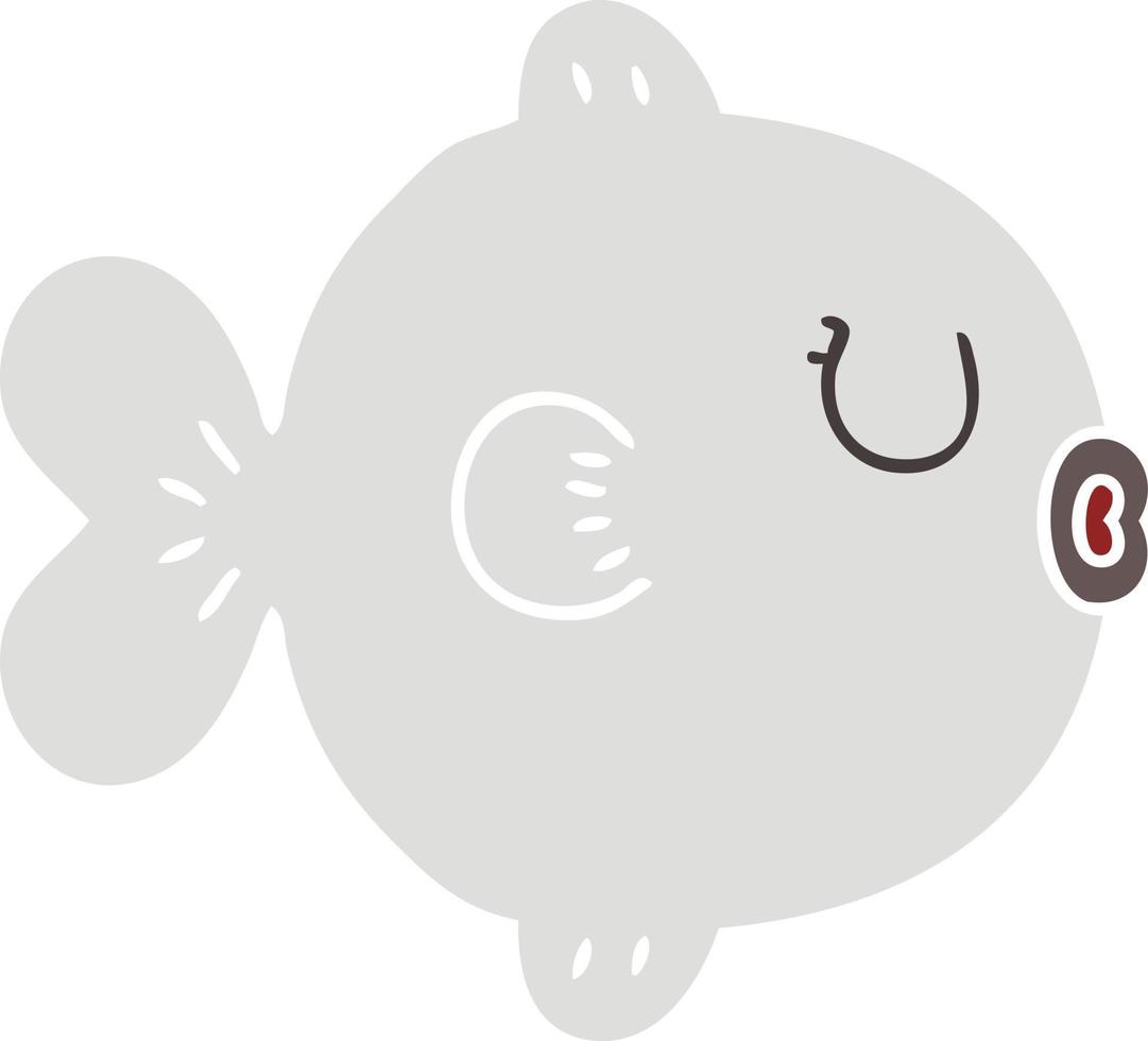 quirky hand drawn cartoon fish vector