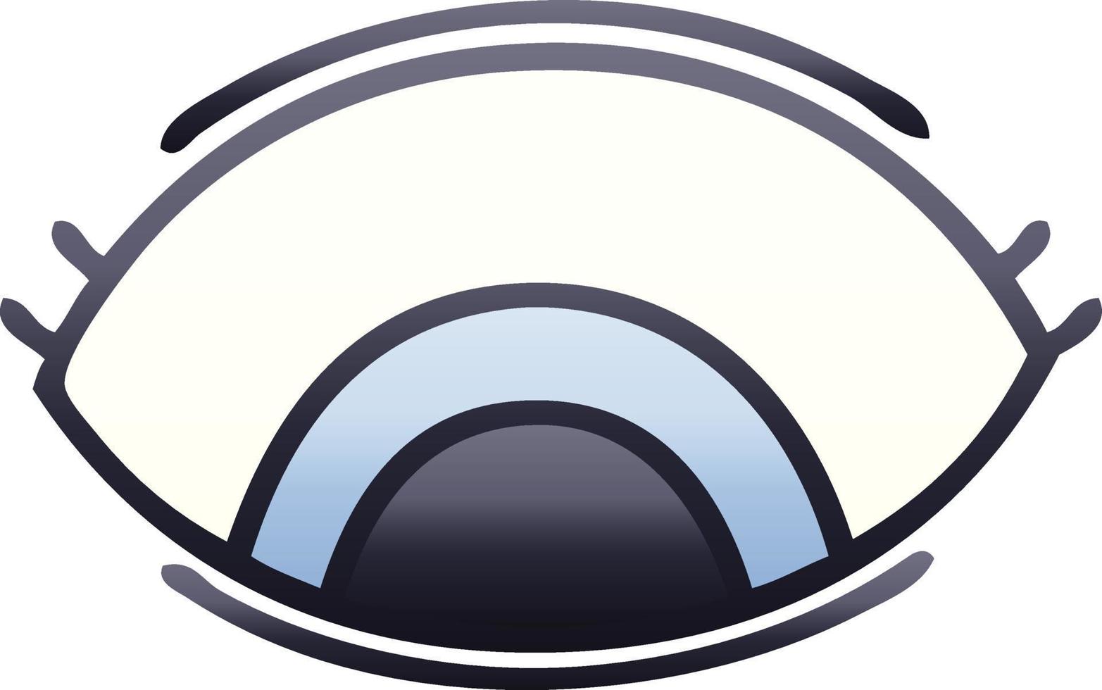 gradient shaded cartoon eye looking down vector