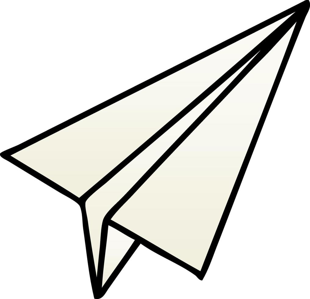 gradient shaded cartoon paper plane vector