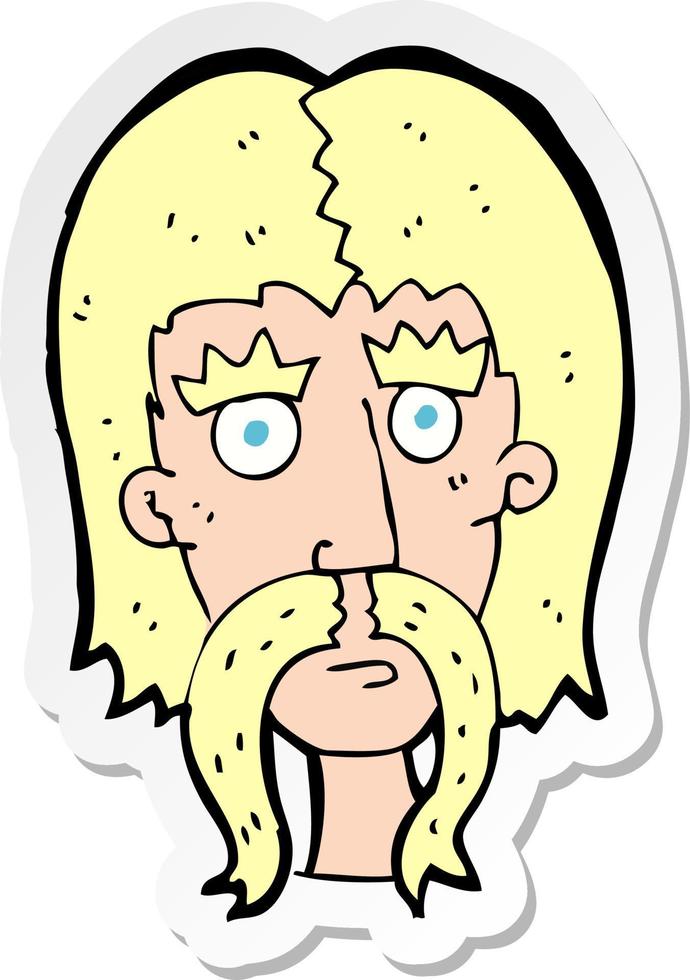 sticker of a cartoon man with long mustache vector
