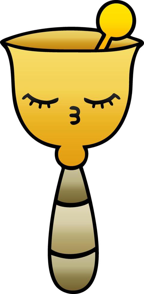 gradient shaded cartoon school bell vector