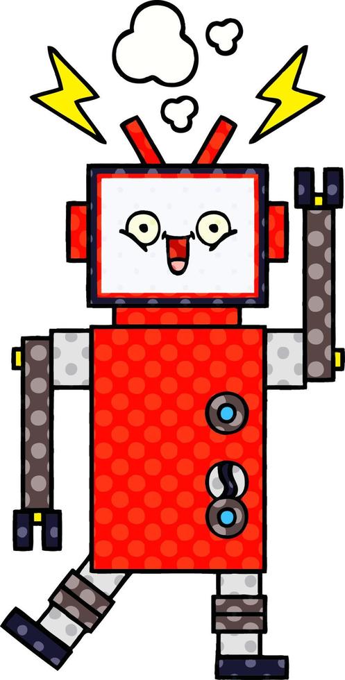 comic book style cartoon robot vector