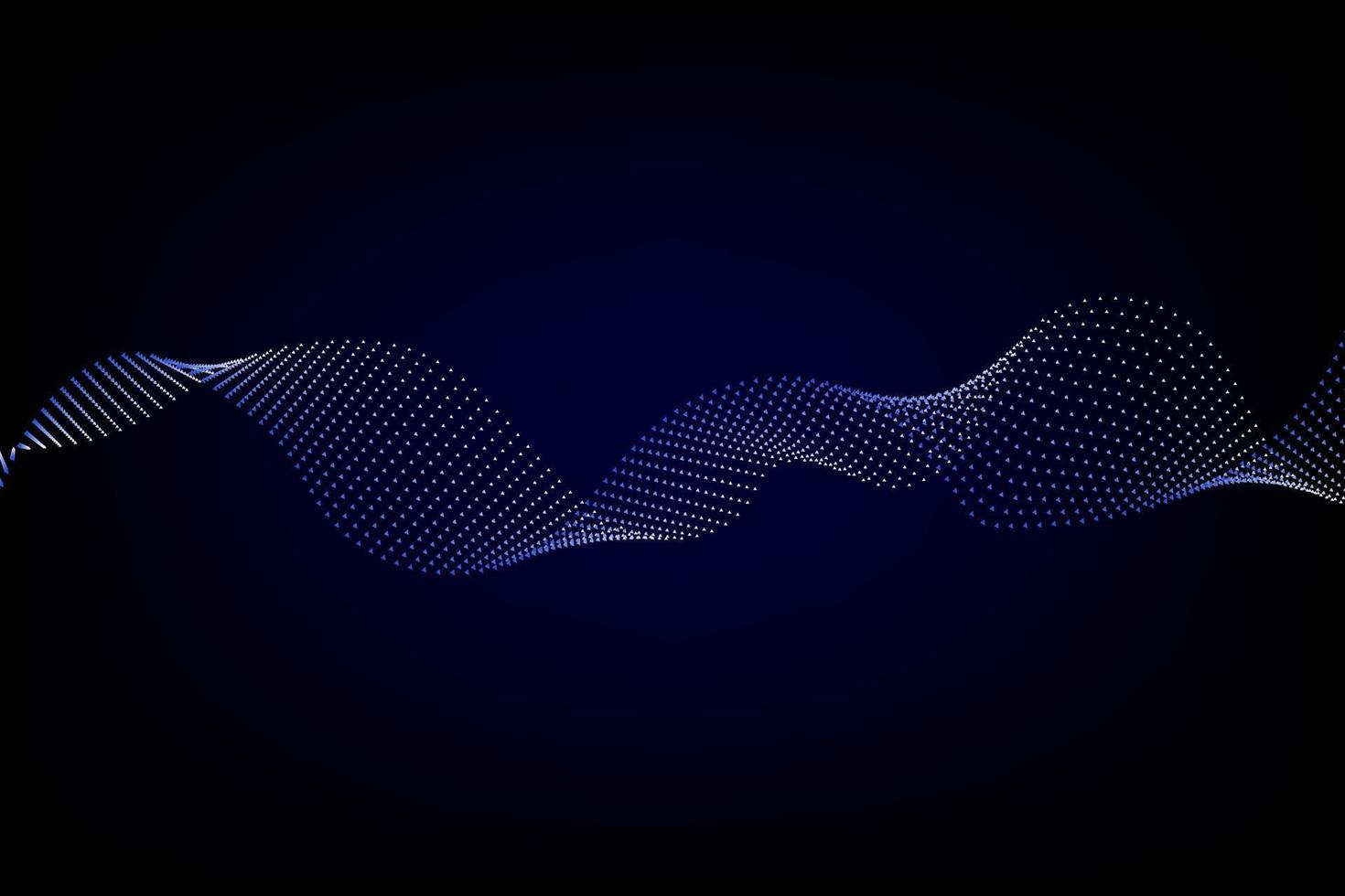 Sound wave illustration on a dark background. Abstract blue digital equalizer indicators. vector