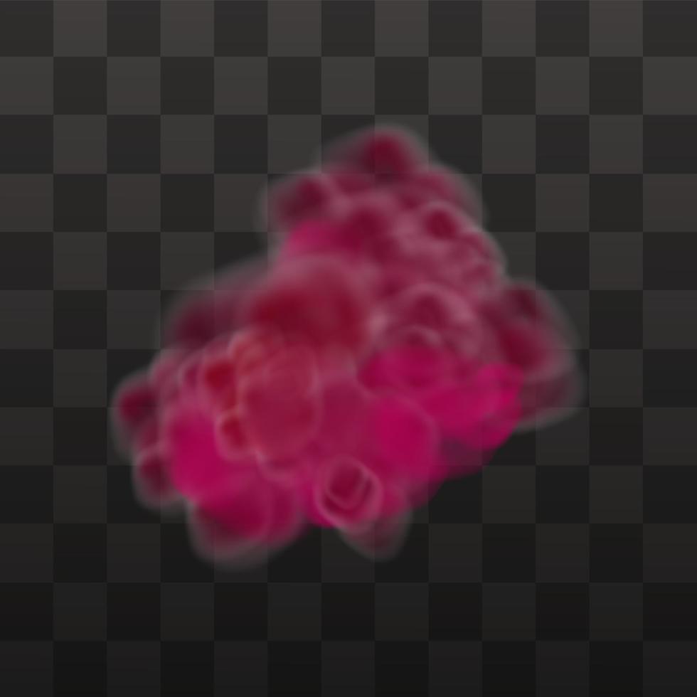 Red smoke clouds.Industrial smog, factory or plant environmental air pollution isolated on a white background. vector