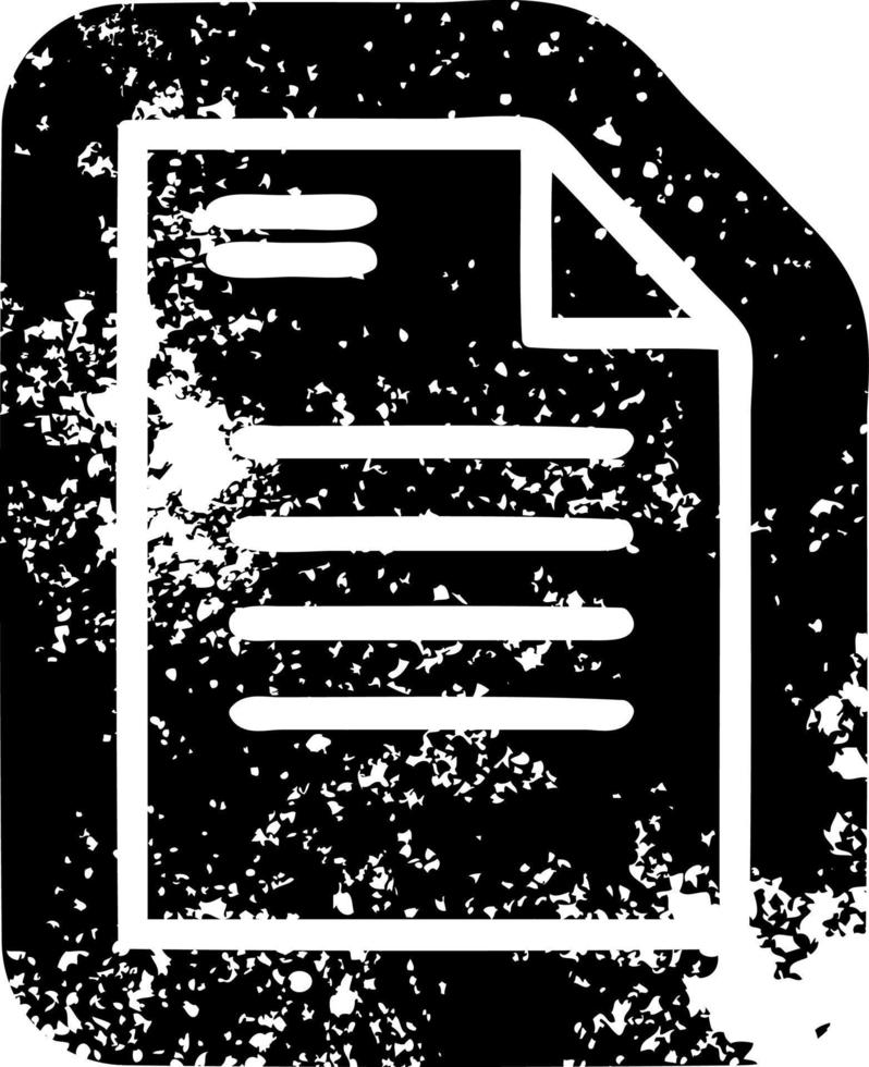 official document distressed icon vector