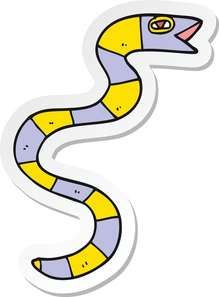 sticker of a cartoon snake vector