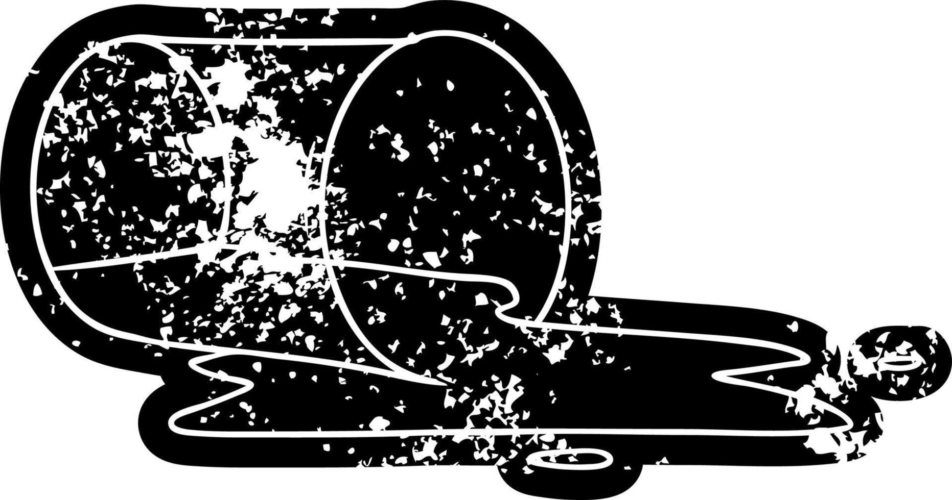grunge icon drawing of a spilt glass vector