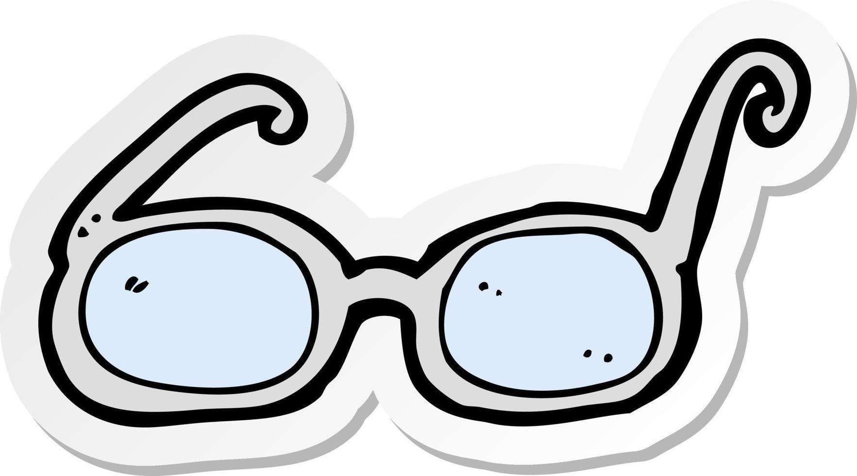 pegatina de unas gafas de dibujos animados vector