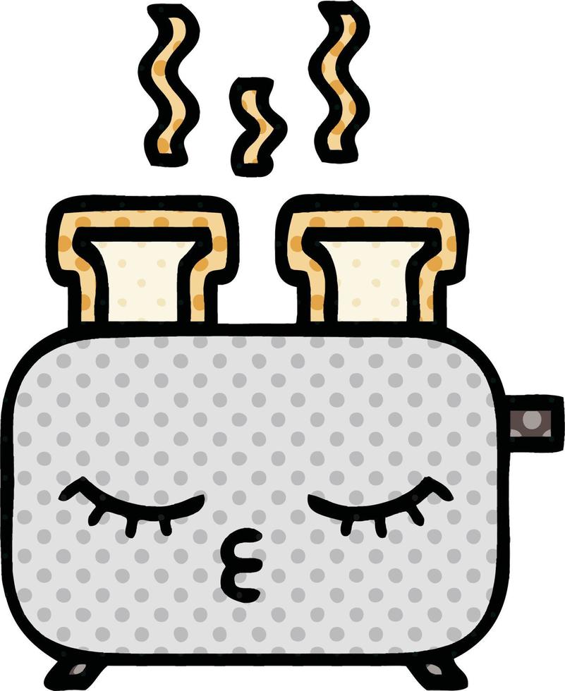 comic book style cartoon of a toaster vector