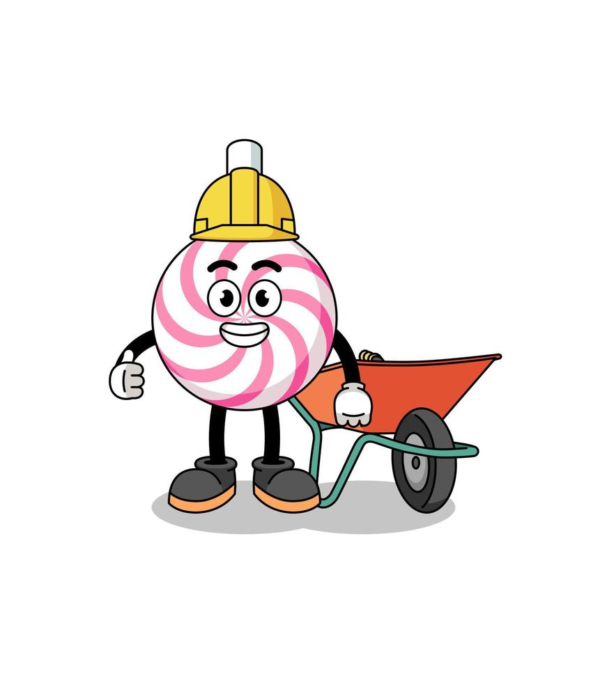 lollipop spiral cartoon as a contractor vector