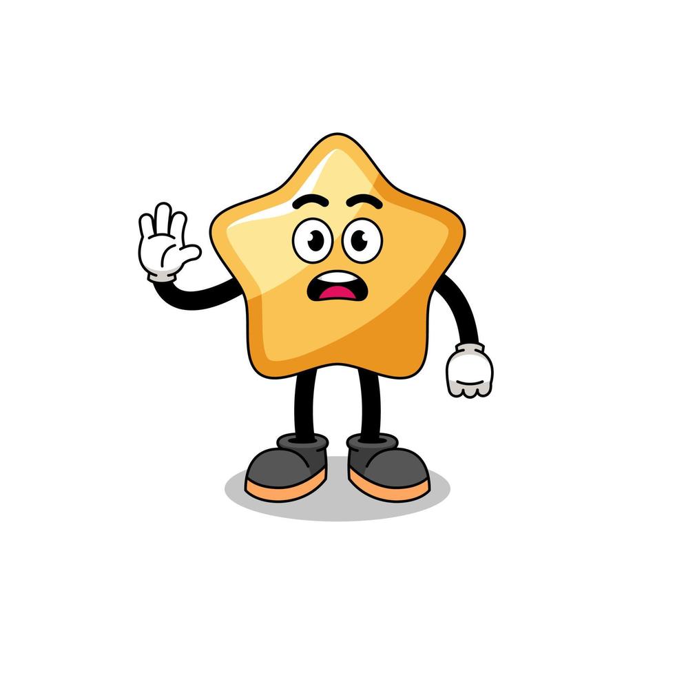 star cartoon illustration doing stop hand vector