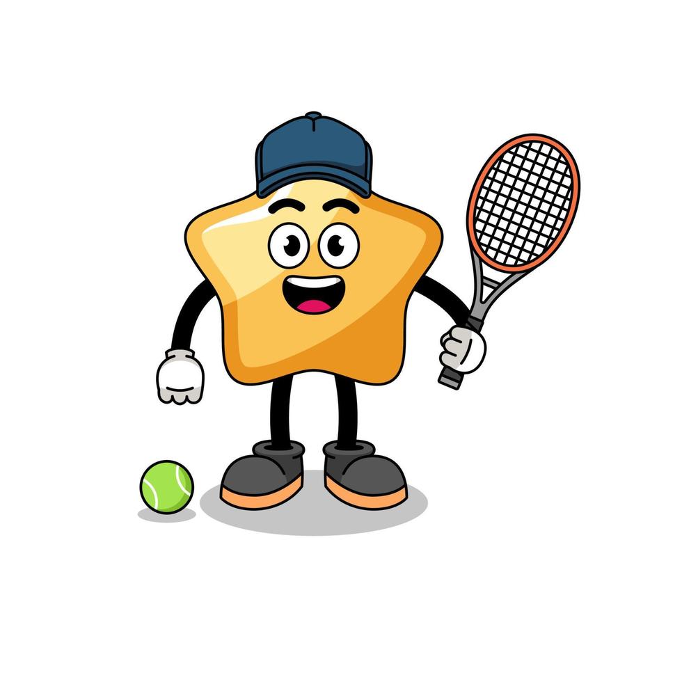 star illustration as a tennis player vector