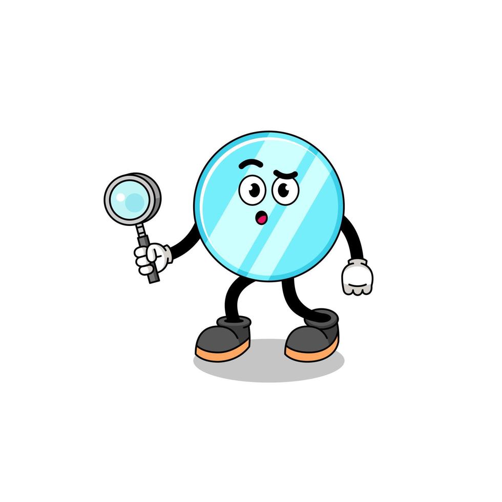 Mascot of mirror searching vector