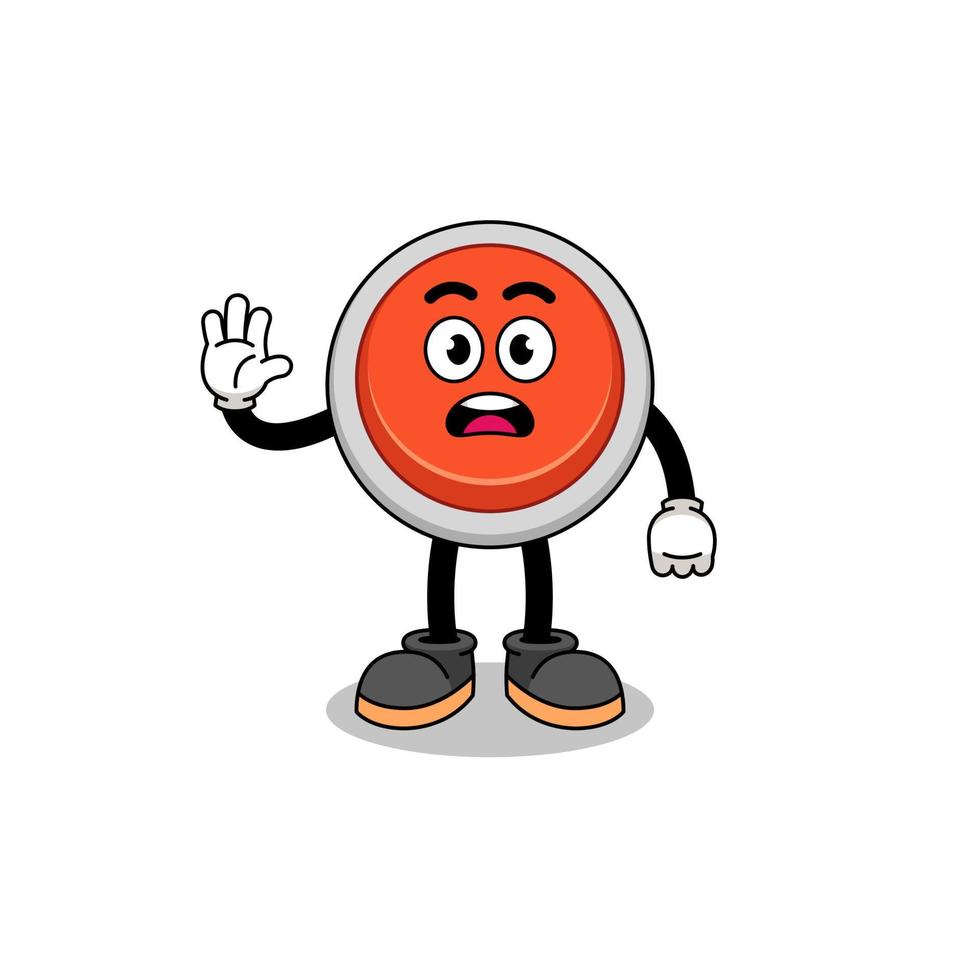 emergency button cartoon illustration doing stop hand vector