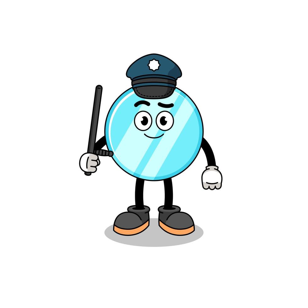 Cartoon Illustration of mirror police vector