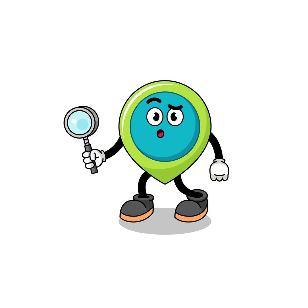 Mascot of location symbol searching vector