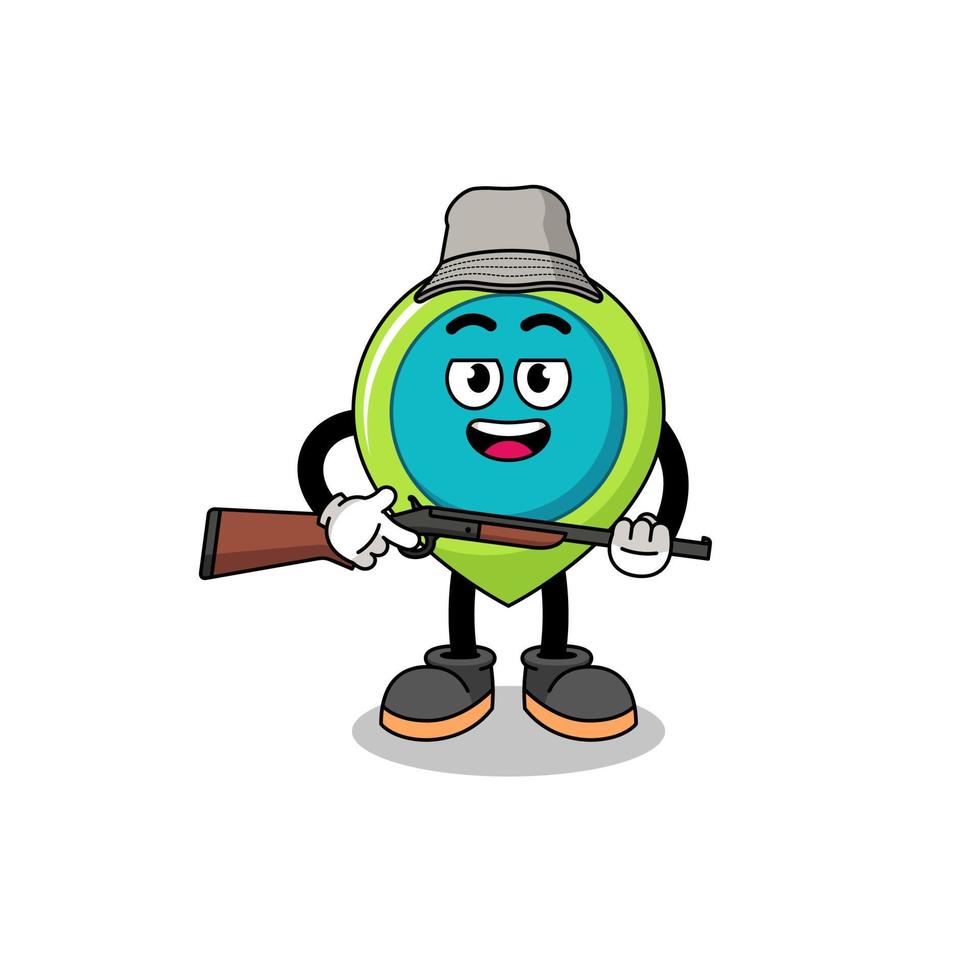 Cartoon Illustration of location symbol hunter vector