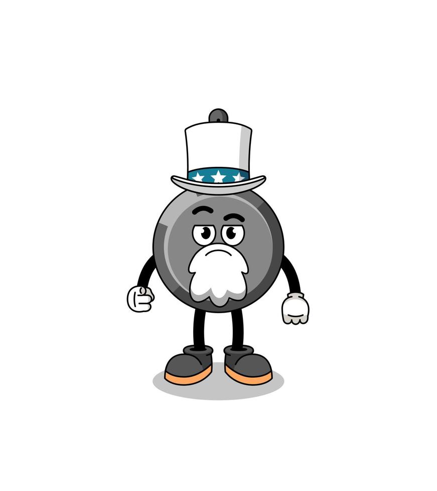Illustration of frying pan cartoon with i want you gesture vector