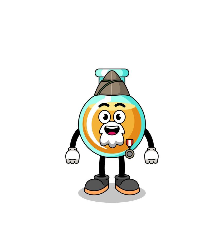 Character cartoon of lab beakers as a veteran vector